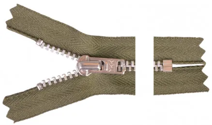 YKK Lynlås Aluminium 12cm 4mm Army